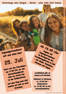 Einladung zum Jugendgottesdienst am 25. Juli: Deutschhauskirche - Erlöserkirche - Versöhnungskirche in Zell