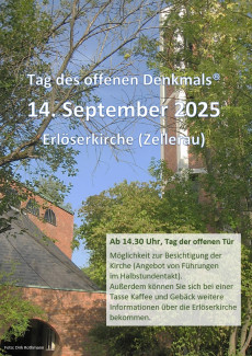 Einladung am Tag des Offenen Denkmals in die Erlöserkirche: 14. September, ab 14.30 Uhr