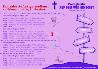 Predigtreihe Passionszeit 2026: Auf dem Weg begegnet.